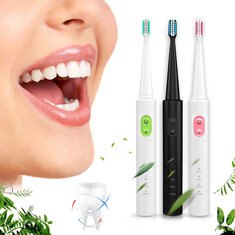 Travel Перезаряжаемая ультразвуковая электрическая зубная щетка Водонепроницаемы 3 Режим очистки Чистые зубы + 4 головки