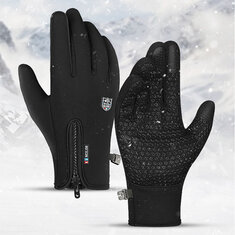 TENGOO zimowe ciepłe rękawiczki ekran dotykowy zagęszczony antypoślizgowy wodoodporny anty zimna jazda na zewnątrz rękawice narciarskie dla dorosłych