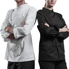 OUTDOOR Profesjonalna kurtka szefa kuchni Koszula z długim rękawem Koszule kuchenne Jednolite dla kobiet Mężczyźni
