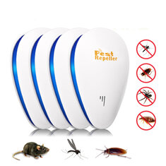 CHARMINER 4PCS Ultrasone Elektronische Muggenverjager in de Vorm van Druppels Water met Frequentieverjager Kakkerlakkenverjager voor Thuis en Buiten