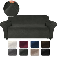 4 Sitzer Samt Sofabezug Einfarbig verdickter Plüsch Anti-Rutsch Super Soft Sofaschutz Heimstuhlbezug