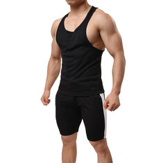 Férfi sportmellény nyári sportruházat szett pamut ujjatlan parittya sportöltöny férfi ruházat alkalmi fitnesz futás sportedzés szabadtéri sportmellény