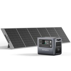 [US Direct] Aferiy P210 2400W 2048Wh Portable Power Station +1* S400 400W Solar Panel, LiFePO4 Solar Generator UPS Pure Sine Wave Camping RV Home Emergency Portable Backup Power