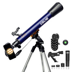 [EU/US Direct] ESSLNB 525X Astronomical Telescope 70mm Telescopes with K4/10/20 Eyepieces for Adults Kids Beginners Erect-Image Refractor Telescope with Stainless Steel Tripod Phone Mount and Red Dot Finderscope