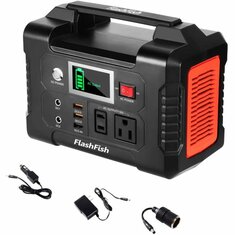 [USA Langsung] FlashFish E200 200W 40800mAh Pembangkit Listrik Portabel Solar Power Station dengan 110V AC Outlet/2 DC Ports/3 USB Ports