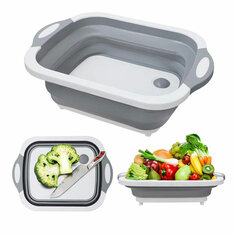 IPRee® 7L Tabla de cortar de cocina Cesta de drenaje multifunción plegable Cesta de lavado de frutas y verduras