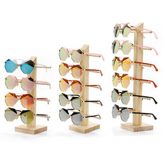 White Wooden Sunglasses Eye Glasses Rack Display Stand Organizer 3/4/5/6-Layer 