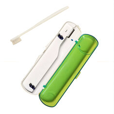 Caja de almacenamiento portátil de cepillos de dientes para viajes al aire libre con esterilizador UV para higiene bucal en el hogar.