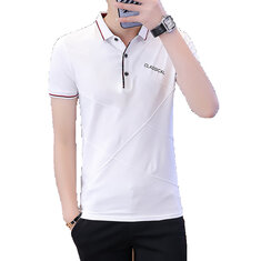 T-shirt de manga curta algodão 2020 novo vestido de verão masculino Youth Roupa casual de lapela empresarial superior corpo