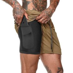 2020 nyári nyári rövidnadrág férfi 2 az egyben sport kocogás fitnesz rövidnadrág edzés Gyorsan száradó férfi tornaterem férfi rövidnadrág sport tornaterem rövid nadrág