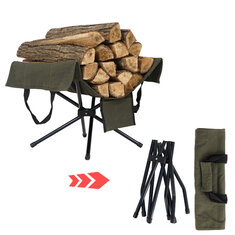 IPRee® Outdoor Campfire Firewood Rack Collection Bag Aluminum Alloy Lightweight Camping Portable Firewood Storage Bag