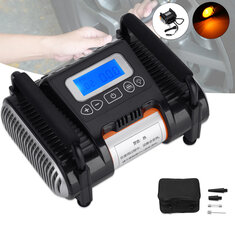 DC 12V Digital Tire Inflator With Emergency Light Travel Car Portable Air Compressor Pump 100 PSI Air Compressor for Car Motorcycles Bicycles