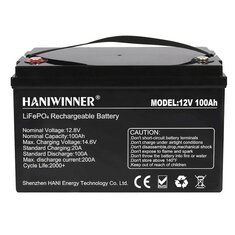 [US Direct] HANIWINNER 12.8V 100Ah LiFePO4 리튬 배터리 팩 1280Wh 에너지 백업 전원 2000+ 사이클 내장 BMS 방수 대부분의 예비 전원을 대체하는 데 완벽 RV 보트 솔라 오프 그리드 In Series / Parallel HD009-10