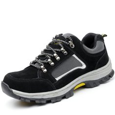 TENGOO Zapatos de seguridad para hombre Zapatos de trabajo Zapatillas de deporte transpirables para caminar con suela de acero