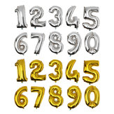 Palloncino numerale dorato e argentato in foil per decorazione matrimonio e compleanno