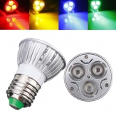 E27 3W AC 220V 3 LED's Rood / Geel / Blauw / Groen LED Spot Lightt-lampen