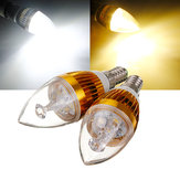 E14 6W White/Warm White 3 LED Golden Chandelier Candle Bulb 85-265V
