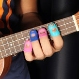 Ükulele için 4'lü Gitar Parmak Uçları Silikon Parmak Koruyucuları
