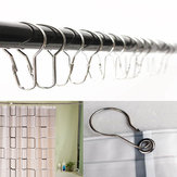 12pcs Shower Curtain Rings Hooks Chrome Bathroom Fitting