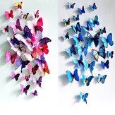 12 stuks 3D-vlinder muursticker koelkastmagneet thuisdecoratie kunst applique decorsticker