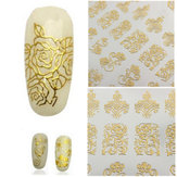 108 sztuk złota róża kwiaty Nail Art manicure naklejek