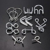 7 Sets IQ Test Toys Mind Game Brain Teaser Metal Wire Puzzles