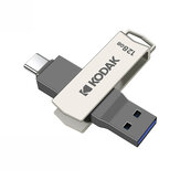Kodak K273 2 em 1 Tipo C & USB3.2 Pen Drive 256GB OTG Metal USB Stick Pendrive Cle OTG USB Flash Stick