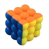 Jouets classiques de cube magique rond 3x3x3 à autocollant en PVC, bloc de casse-tête du cube de vitesse