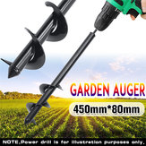8x45cm Garden Auger Earth Planter Drill Bit Post Hole Digger Earth Planting Auger Drill Bit for Electric Drill