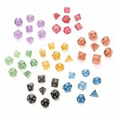 Jogo de RPG TRPG Dungeons & Dragons com 7 peças, dados rosa com glitter de faces múltiplas D4-D20