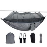 Hamaca portátil para camping al aire libre para 1-2 personas con red mosquitera, tela de paracaídas de alta resistencia, cama colgante para dormir y columpio de caza, carga máxima de 300 kg.