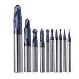 Drillpro R0.5-R5mm Ball Nose Tungsten Carbide End Mill Cutter HRC55 TiAlN Coating End Frezen Cutter CNC Tool