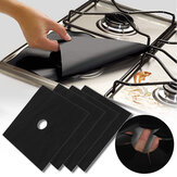 Honana 4PCS Herbruikbare Aluminiumfolie Gasfornuisbrander Cover Protector Liner Clean Mat Pad