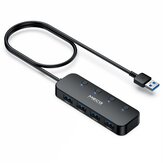 4 portas USB 3.0 Hub 5 Gbps de alta velocidade docking station USB conversor de adaptador de transmissão de dados para teclado e mouse