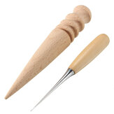 أداة لكمات اليد الجلدية معدنية وعصا خشبية للتلميع للحرف اليدوية