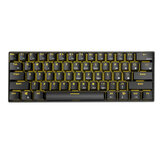 Königliche Klaue RK61 Mechanische Tastatur mit Bluetooth Wired Dualer Modus, 60% Größe, Goldene / Eisblaue Hintergrundbeleuchtung, perfekt für Gaming