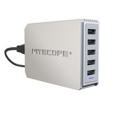 NITECORE UA55 Chargeur USB 5 ports avec protection contre les surtensions, prise secteur américaine, câble d'alimentation CA, adaptateur secteur.