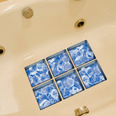PAG 6 stuks 13x13cm Ice Patroon 3D Anti Slip Waterdichte Badkuip Sticker