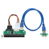 Adaptor κάρτας PCI-E 1X σε 16X με προσαρμογέα USB 3.0 Extender Mining Rig Graphics Card Προέκταση προσαρμογέα με καλώδιο ισχύος SATA 15Pin σε 4Pin