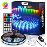 LED Strip 5M Elfeland RGB LED Strips 150LEDs 5050SMD Led Strip TV Backlighting Color Changing LED Light Strip with 44 Buttons Remote Control 12V Power Supply Self-adhesive Indoor Fairy Lights Full Kit