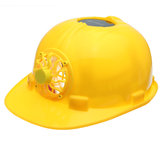 Yellow Solar Power Safety Helmet Work Hard Hat Solar Panel Cooling Fan