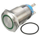 5 tűs 19 mm-es LED-es világított nyomógombos kapcsoló SPDT vízálló