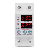 SINOTIMER SVP-63A 220V Single-phase Adjustable Self-recovery Intelligent Overvoltage Protector LED Dual Display Automatic Reset Switch