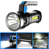 BIKIGHT P500 Çift Işık 500m Uzun Menzilli COB Sidelight ile Güçlü El Feneri USB Şarj Edilebilir Güçlü El Spot Işığı LED Projektör