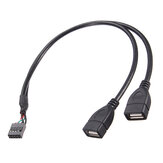 MotherBoard 9Pin Female Header to Dual USB 2.0 Female Adapter Cable Main board Turns USB2.0 Two Extension Line