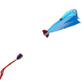ançais: Cerf-volant en forme de dauphin bleu en parafoil 3D géant et souple, sans armature, pour les sports et les loisirs en extérieur.