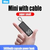 Mini power bank portátil de 5000mAh con cable incorporado. Batería externa de repuesto. Mini power bank para iPhone 14 13 para Samsung S22 Xiaomi 12S