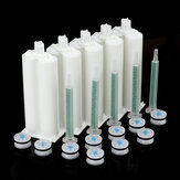 5Pcs/set 50ml 1:1 AB Glue Tube Dual Glue Cartridge Two Component Dispenser Tube with Mixing Tube Mixing Syringe for Industrial Glue Applicator   