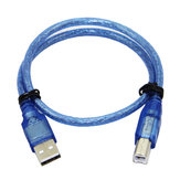 Cabo de transmissão de dados e alimentação USB 2.0 Tipo A Macho para Tipo B Macho Azul de 30CM, pacote com 10 peças