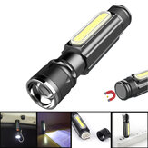 800LM T6 + COB Zoomable multifonction LED lampe de poche avec aimant pratique & 18650 Li-batterie USB Rechargeable lampe de poche lampe de travail
